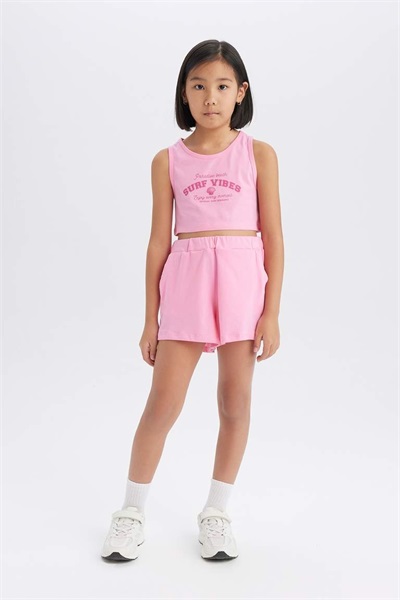 Defacto Kız Çocuk Şort Takım E4897A8/PN164 PINK