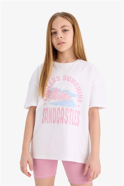 Defacto Kız Çocuk T-shirt Takım E5694A8/PN454 PINK