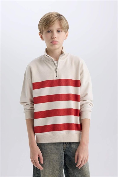 Defacto Erkek Çocuk  Sweat D7403A8/BG74 BEIGE