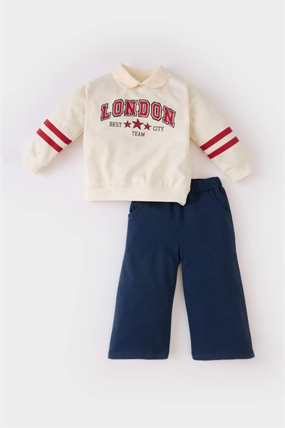 Defacto Kız Bebek  Sweat Takım D7874A5/ER233 ECRU