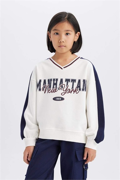 Defacto Kız Çocuk  Sweat D9917A8/ER85 ECRU