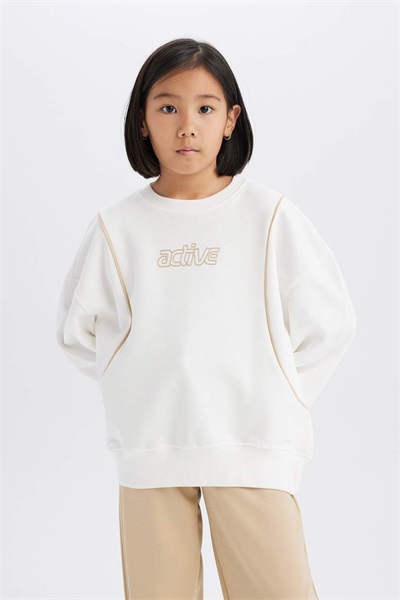 Defacto Kız Çocuk  Sweat D9784A8/ER105 ECRU