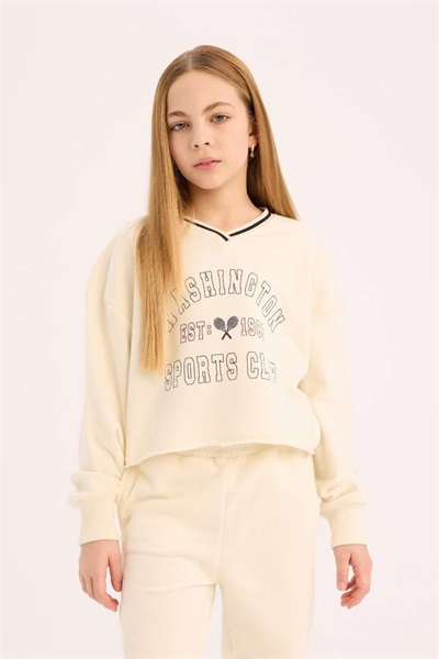 Defacto Kız Çocuk  Sweat Takım D9886A8/WT46 OFF WHITE