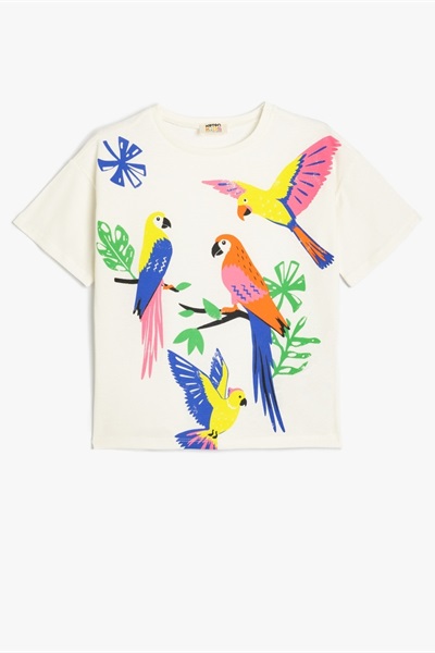 Koton Kız Çocuk T-shirt 5SKG10061AK EKRU