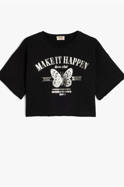 Koton Kız Çocuk T-shirt 5SKG10067AK SİYAH
