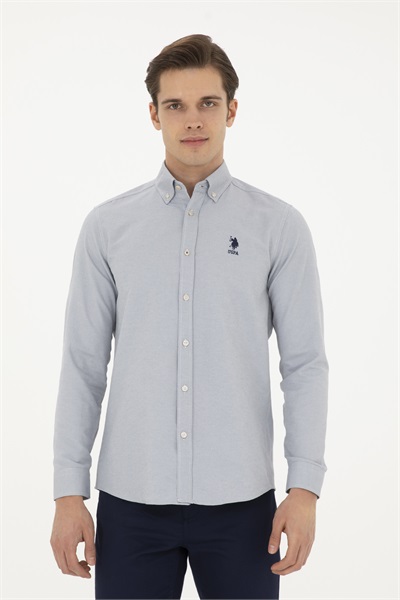 NOVA024Y US Polo Assn Erkek Uzun Kol Gömlek 1886621 Taş