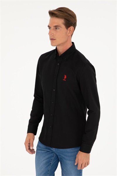 GOX024Y US Polo Assn Erkek Gömlek 1829675 Siyah