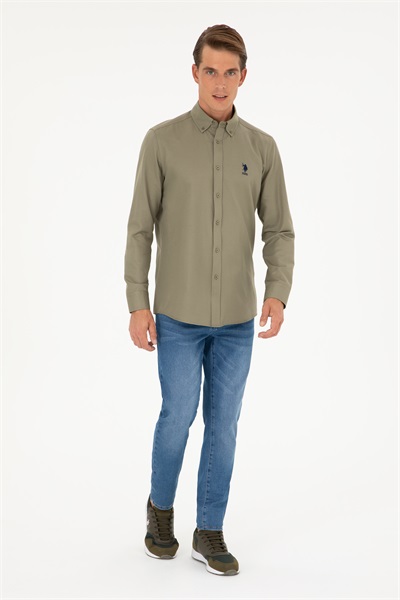 GOX024Y US Polo Assn Erkek Gömlek 1829675 Haki