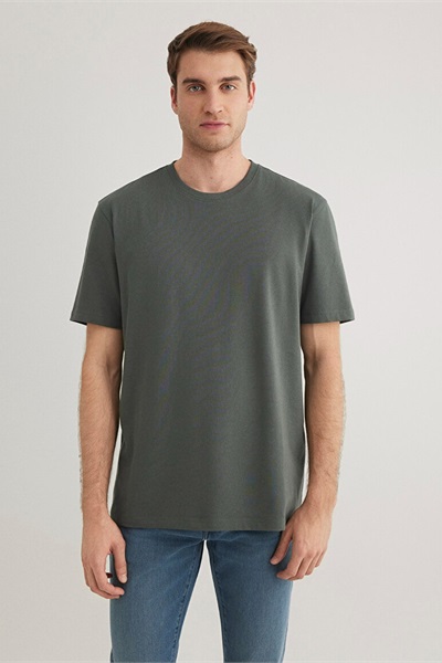 Mavi Basıc Bisiklet Yaka Erkek T-Shirt M0610252-71598 Yosun Yeşili