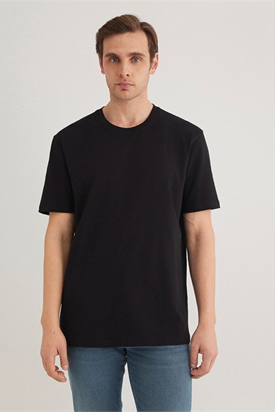 Mavi Basıc Bisiklet Yaka Erkek T-Shirt M0610252-900 Siyah