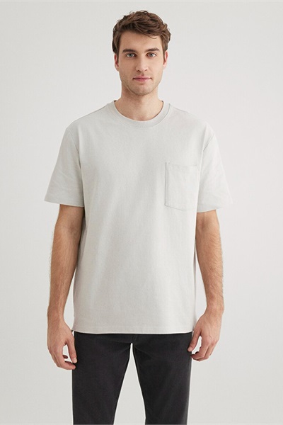Mavi Cepli Erkek T-Shirt M066248-70080 Pus Gri