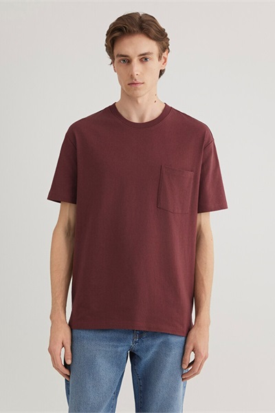 Mavi Cepli Erkek T-Shirt M066248-70396 Red Mahogany