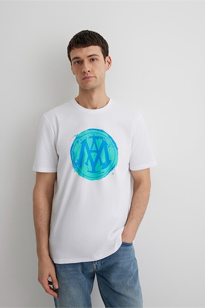 Mavi Logo Tişört Beyaz Erkek T-Shirt M0612006-620 Beyaz