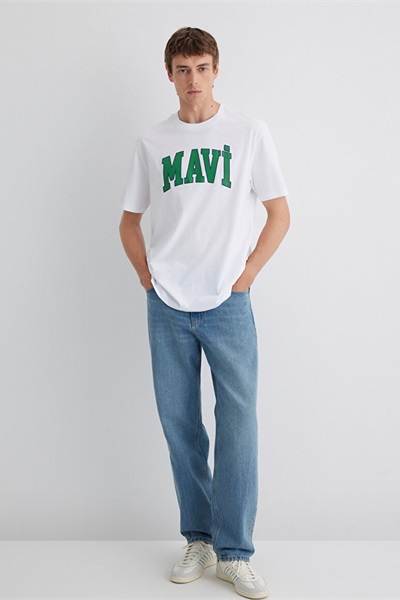 Mavi Erkek T-shirt M0611711-620 Beyaz