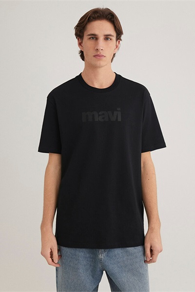 Mavi Mavi Logo Tişört Siyah Erkek T-Shirt M0611807-900 Siyah