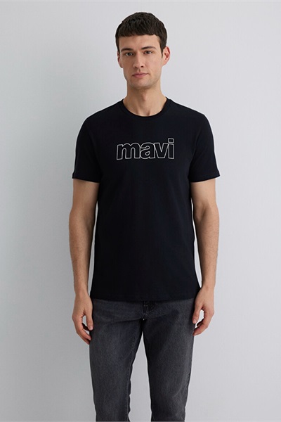 Mavi Mavi Logo  Erkek T-Shirt M065781-900 Siyah