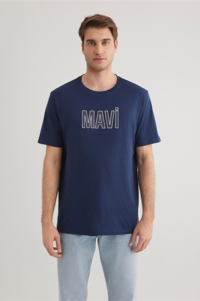 Mavi Logo Tişört Derin Lacivert Erkek T-Shirt M066842-70758 Derin Lacivert