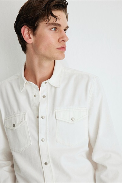 Mavi Ted Erkek Gömlek M0210909-86620 Off White Denim
