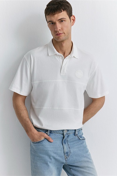 Mavi Polo Erkek T-Shirt M0612481-70057 Kırık Beyaz