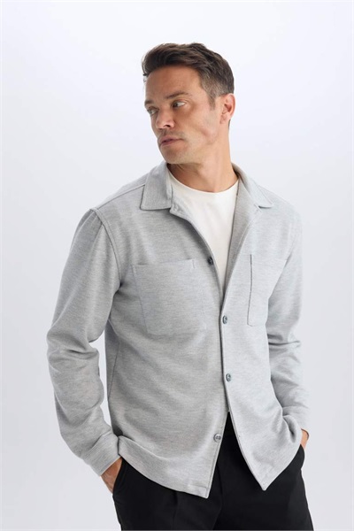 Defacto Erkek  Uzun Gömlek D7243AX/GR370 GREY MELANGE