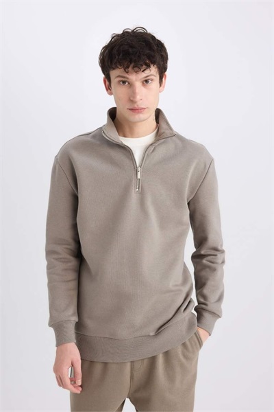 Defacto Erkek  Sweat X7405AZ/KH510 Khaki