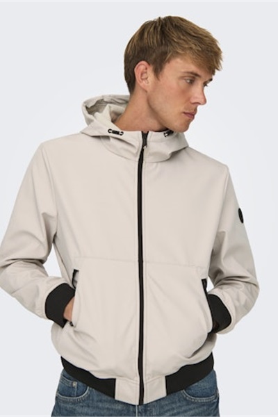 Only & Sons Onsbowıe Softshell Bomber Otw Noos Erkek Mont 22029276 Silver Lining