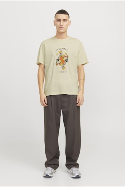 Jack & Jones Joranatomy Skull Tee Ss Crew Neck Sn Erkek T-shirt 12272966 Antique White