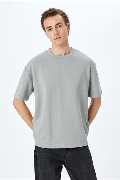Koton Erkek T-shirt 5SAM10051HK GRİ