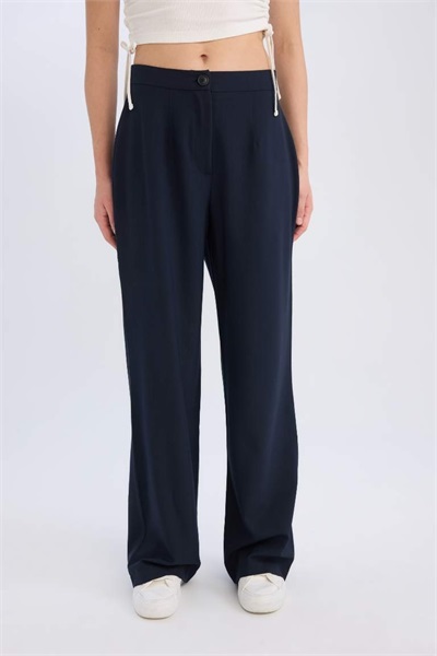 Defacto Kadın  Kanvas Pantolon D4356AX/NV199 NAVY