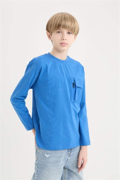 Defacto Erkek Çocuk Uzun kol Sweat D7405A8/BE165 ROYAL