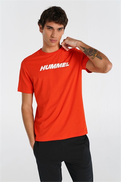 Hummel Hmlelemental Logo Cotton Tee Erkek T-shirt 911947-5022 TANGERINE TANGO