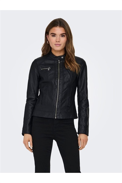 Only Onlbandıt Faux Leather Bıker Otw Noos Kadın Deri Mont ve Ceket 15081400 Black