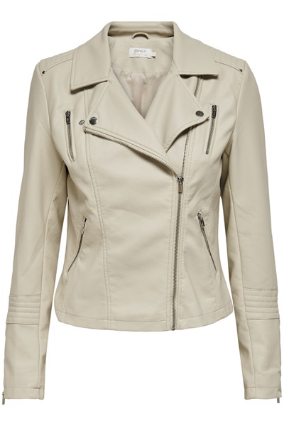 Only Onlgemma Faux Leather Bıker Otw Noos Kadın Deri Mont ve Ceket 15153079 Silver Lining