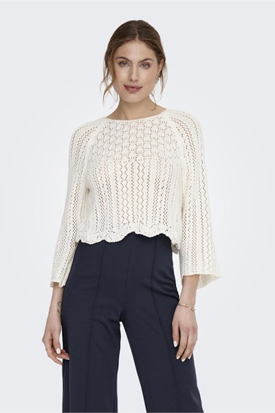 Only Onlnola Lıfe  3/4 Pullover Knt Noos Kadın Kazak 15233173 Cloud Dancer