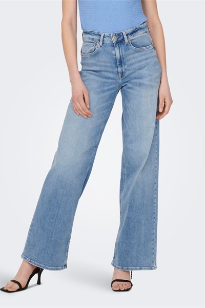 Only Onlmadıson Blush Hw Wıde Dnm Cro371 Noos Kadın Jean Pantolon 15282975 Light Blue Denim