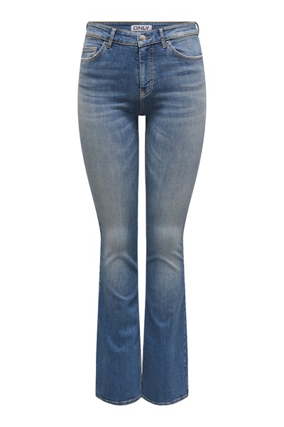Only Onlblush Mıd Flared Dnm Dot741 Noos Kadın  Jean Pantolon 15339447 Medium Blue Denim