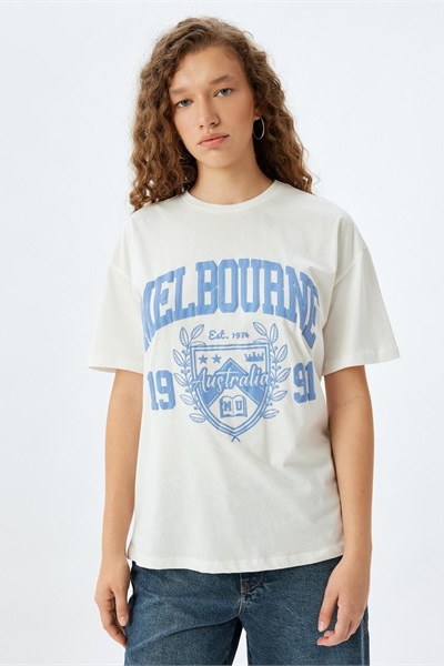 Koton Kadın T-shirt 5SAL10022IK EKRU