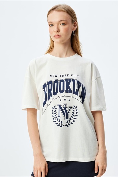 Koton Kadın T-shirt 5SAL10023IK EKRU