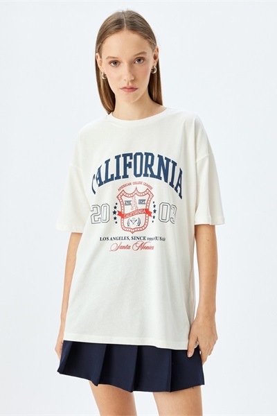 Koton Kadın T-shirt 5SAL10113IK EKRU