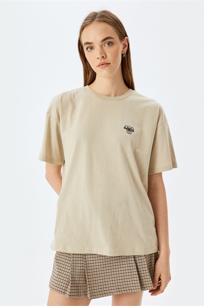 Koton Kadın T-shirt 5SAL10133IK BEJ
