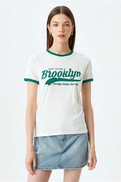 Koton Kadın T-shirt 5SAL10165IK EKRU