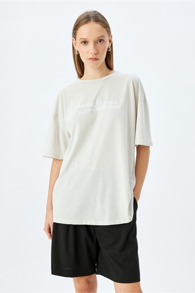 Koton Kadın T-shirt 5SAL10186IK BEJ