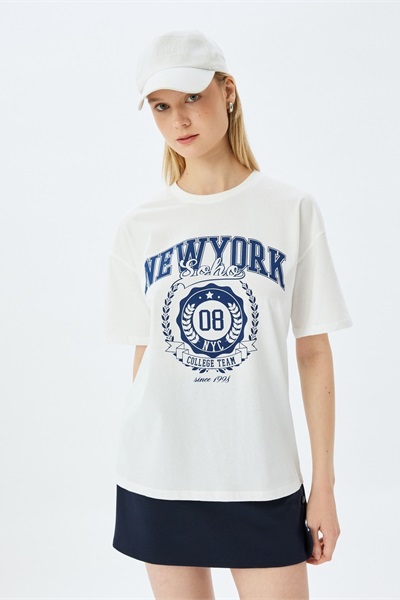 Koton Kadın T-shirt 5SAL10230IK EKRU
