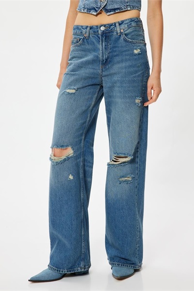 Koton Kadın Jean Pantolon 5WAL40140MD ORTA İNDİGO