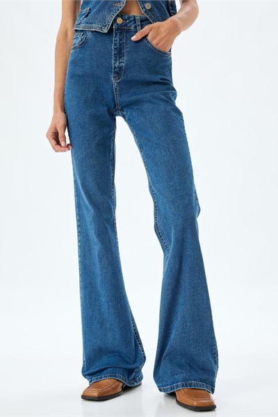 Koton Kadın Jean Pantolon 5WAL40203MD ORTA İNDİGO