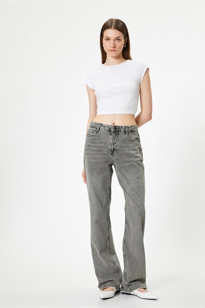 Koton Kadın Jean Pantolon 4SAL40344MD GRİ
