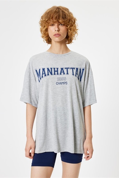 Koton Kadın  T-shirt 5WAK10033NK GRİ MELANJ