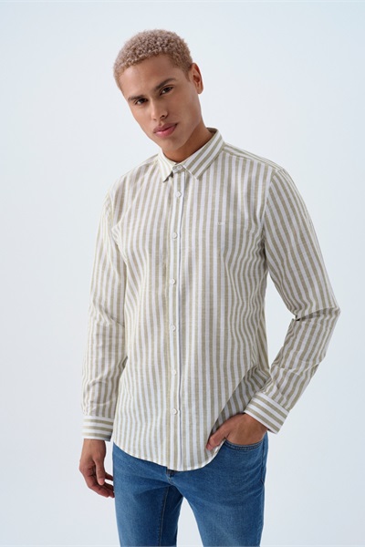 Loft Erkek Regular Fit Uzun Kol Gömlek LF2039474 KHAKI