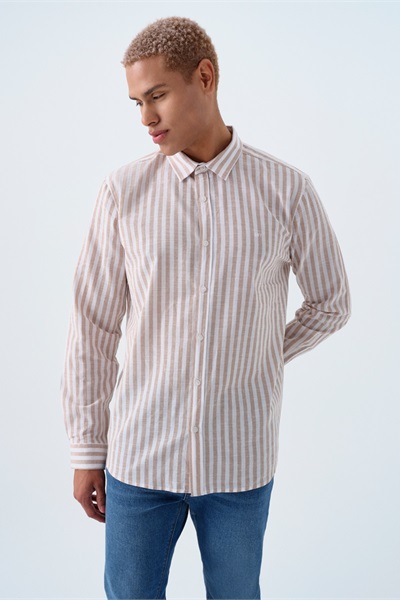 Loft Erkek Regular Fit Uzun Kol Gömlek LF2039474 BROWN