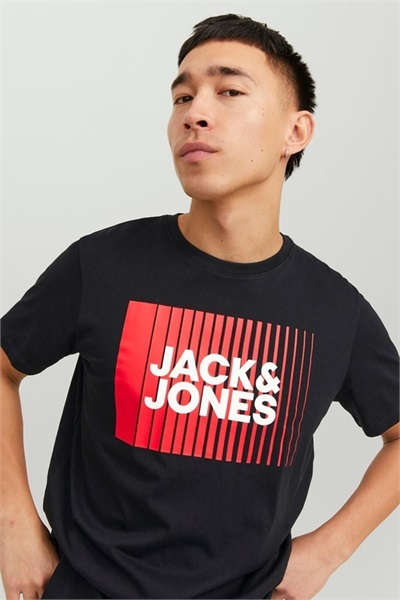 Jack & Jones Jjecorp Logo Tee Play Ss O-Neck Noos Erkek T-shirt 12233999 Print:PLAY 5/Black